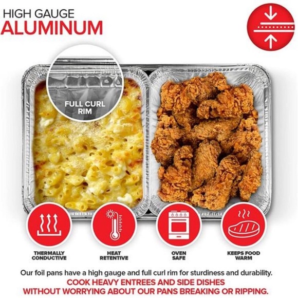 Chafing Dish Buffet Set Disposable - 21 x 13 (5 Pack) 9 x 13 (10 Pack) Aluminum - Picture 4 of 7